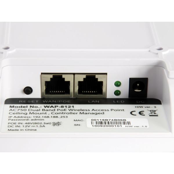 LevelOne WAP-8121 AC750 Dual Band PoE Wireless Access Point, Ceiling, Dual-Band, 433 Mbit/s 5 LevelOne WAP-8121 AC750 Dual Band PoE Wireless Access Point, Ceiling, Dual-Band, 433 Mbit/s - Afbeelding 5