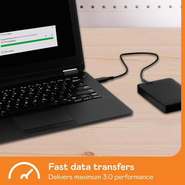 Western Digital WDBUZG0010BBK-WESN Elements SE Black External HDD, 1TB, USB3.1 Gen1, 5400 RPM 4 Western Digital WDBUZG0010BBK-WESN Elements SE Black External HDD, 1TB, USB3.1 Gen1, 5400 RPM - Afbeelding 4