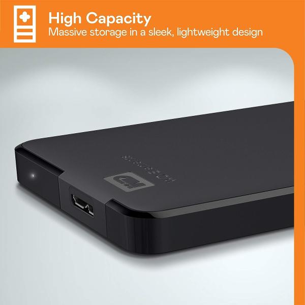Western Digital WDBUZG0010BBK-WESN Elements SE Black External HDD, 1TB, USB3.1 Gen1, 5400 RPM 5 Western Digital WDBUZG0010BBK-WESN Elements SE Black External HDD, 1TB, USB3.1 Gen1, 5400 RPM - Afbeelding 5