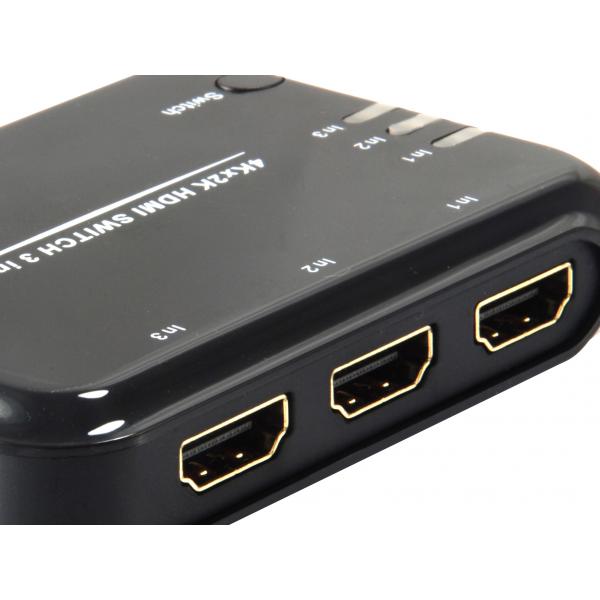 Equip 332721 HDMI 1.4 Switch 3x1, HDMI, Plastic, Black, IR, 7.1-CH, DTS-HD, Dolby TrueHD 4 Equip 332721 HDMI 1.4 Switch 3x1, HDMI, Plastic, Black, IR, 7.1-CH, DTS-HD, Dolby TrueHD - Afbeelding 4