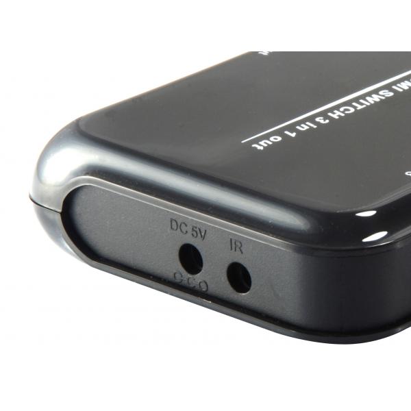 Equip 332721 HDMI 1.4 Switch 3x1, HDMI, Plastic, Black, IR, 7.1-CH, DTS-HD, Dolby TrueHD 5 Equip 332721 HDMI 1.4 Switch 3x1, HDMI, Plastic, Black, IR, 7.1-CH, DTS-HD, Dolby TrueHD - Afbeelding 5