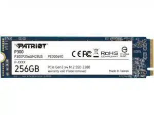 Patriot P300P256GM28 P300 SSD, 256GB, M.2 2280, PCIe NVMe Gen3 x 4, 1700/1100 MB"s, 290K IOPS, 2W