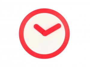 NeXtime klok 2615ro Focus, Ø25 cm, Wall, White/ Red