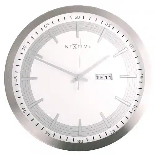 NeXtime klok 3009 Captain, Ø44 cm, Wall, White 1 NeXtime klok 3009 Captain, Ø44 cm, Wall, White