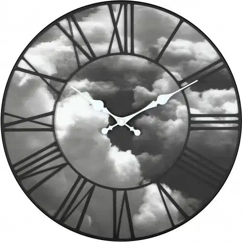 NeXtime klok 3037 Clouds, Ø39 cm, Wall, Black 1 NeXtime klok 3037 Clouds, Ø39 cm, Wall, Black