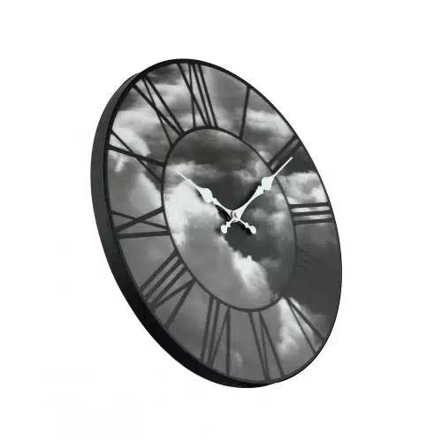 NeXtime klok 3037 Clouds, Ø39 cm, Wall, Black 2 NeXtime klok 3037 Clouds, Ø39 cm, Wall, Black - Afbeelding 2