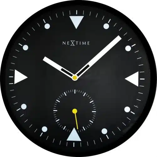 NeXtime klok 3049 Serious Black, Ø32 cm, Wall, Black 1 NeXtime klok 3049 Serious Black, Ø32 cm, Wall, Black