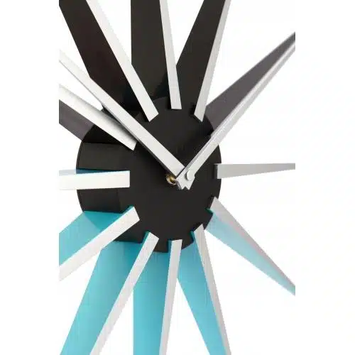 NeXtime klok 3051bl Nova, Ø50 cm, Wall, Black/ Blue 2 NeXtime klok 3051bl Nova, Ø50 cm, Wall, Black/ Blue - Afbeelding 2