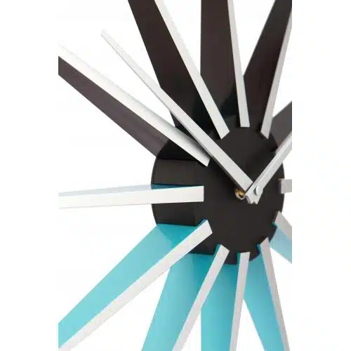 NeXtime klok 3051bl Nova, Ø50 cm, Wall, Black/ Blue 3 NeXtime klok 3051bl Nova, Ø50 cm, Wall, Black/ Blue - Afbeelding 3