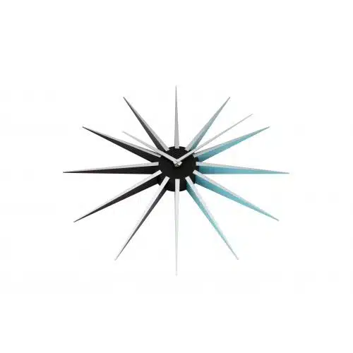 NeXtime klok 3051bl Nova, Ø50 cm, Wall, Black/ Blue 5 NeXtime klok 3051bl Nova, Ø50 cm, Wall, Black/ Blue - Afbeelding 5