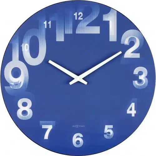 NeXtime klok 3077bl 3D, Ø39.5 cm, Wall, Blue/ White 1 NeXtime klok 3077bl 3D, Ø39.5 cm, Wall, Blue/ White