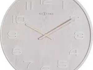 NeXtime klok 3096wi Wood Wood Medium, Ø35.5 cm,Wall, White