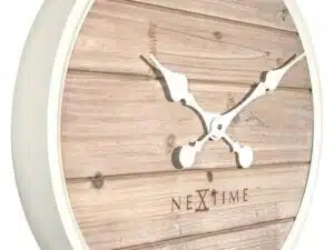 NeXtime klok 3134wi Plank, Ø50 cm, Wall, White