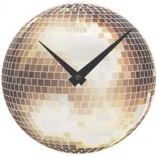NeXtime klok 5172 Little Disco, Ø20 cm, Wall, Silver 1 NeXtime klok 5172 Little Disco, Ø20 cm, Wall, Silver