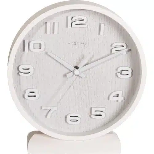 NeXtime klok 5192wi Wood Wood Small 22x20 cm, Wall, White 1 NeXtime klok 5192wi Wood Wood Small 22x20 cm, Wall, White