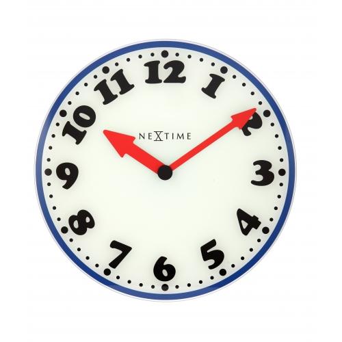 NeXtime klok 8151 Boy, Ø43 cm, Wall, White/ Blue/ Black/ Red 1 NeXtime klok 8151 Boy, Ø43 cm, Wall, White/ Blue/ Black/ Red