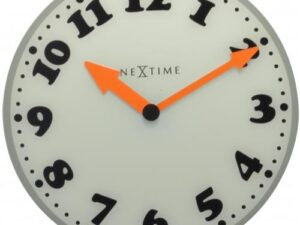 NeXtime klok 8152 Girl, Ø43 cm, Wall, White/ Gray/ Black/ Orange