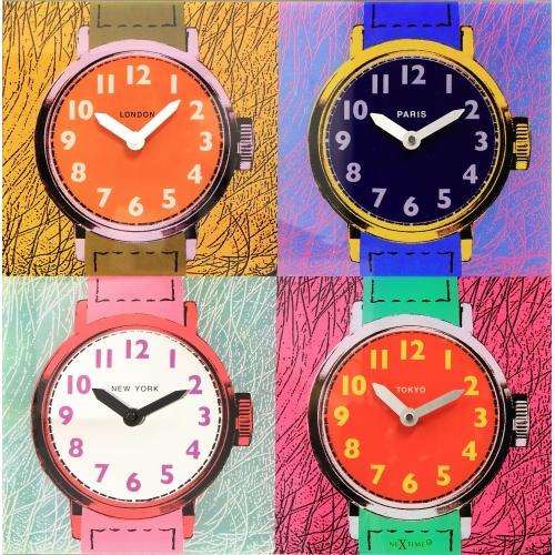 NeXtime klok 8158 Time Zones, 43x43.4 cm, Wall, Multi-color 1 NeXtime klok 8158 Time Zones, 43x43.4 cm, Wall, Multi-color