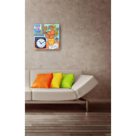 NeXtime klok 8170 Go van Go, 43x43 cm, Wall, Multi-color 2 NeXtime klok 8170 Go van Go, 43x43 cm, Wall, Multi-color - Afbeelding 2