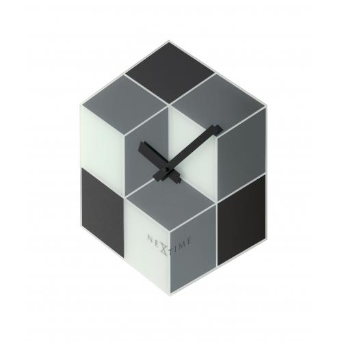 NeXtime klok 8171 Cubic, 43.5x37 cm, Wall, Black/ White/ Gray 1 NeXtime klok 8171 Cubic, 43.5x37 cm, Wall, Black/ White/ Gray