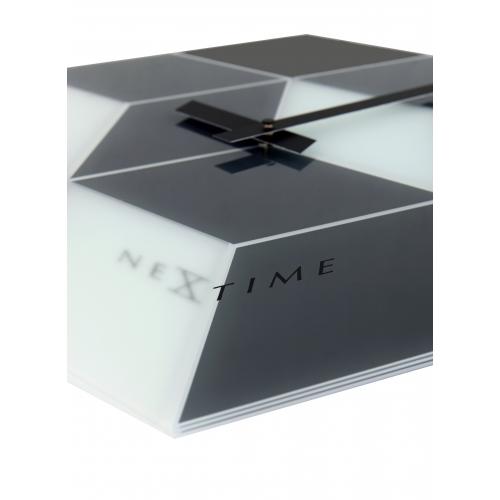 NeXtime klok 8171 Cubic, 43.5x37 cm, Wall, Black/ White/ Gray 3 NeXtime klok 8171 Cubic, 43.5x37 cm, Wall, Black/ White/ Gray - Afbeelding 3