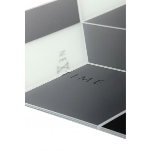 NeXtime klok 8171 Cubic, 43.5x37 cm, Wall, Black/ White/ Gray 4 NeXtime klok 8171 Cubic, 43.5x37 cm, Wall, Black/ White/ Gray - Afbeelding 4