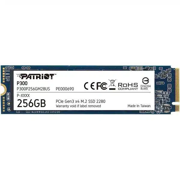 Patriot P300P1TBM28 P300 SSD, 1 TB, M.2 2280, PCIe Gen3x4, 1700/1100 MB/s, 290K IOPS, 2W 1 Patriot P300P1TBM28 P300 SSD, 1 TB, M.2 2280, PCIe Gen3x4, 1700/1100 MB/s, 290K IOPS, 2W
