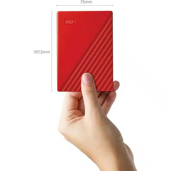 Western Digital WDBYVG0020BRD-WESN My Passport Portable External Hard Drive, 2TB, USB3.0 Red 3 Western Digital WDBYVG0020BRD-WESN My Passport Portable External Hard Drive, 2TB, USB3.0 Red - Afbeelding 3