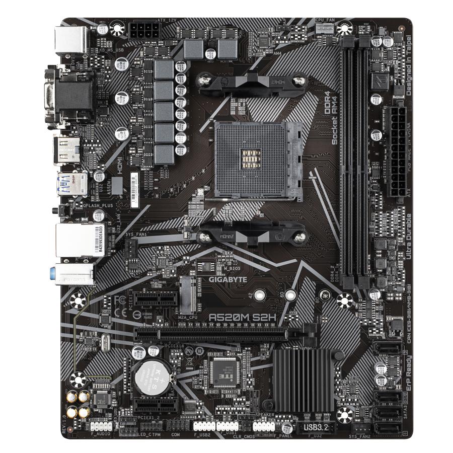 Gigabyte A520M S2H, mATX, AMD,AM4, a520, Ryzen 3 3rd Gen, 64GB, 2x DIMM DDR4, 5000 MHz, USB3.1, M.2 2 Gigabyte A520M S2H, mATX, AMD,AM4, a520, Ryzen 3 3rd Gen, 64GB, 2x DIMM DDR4, 5000 MHz, USB3.1, M.2 - Afbeelding 2