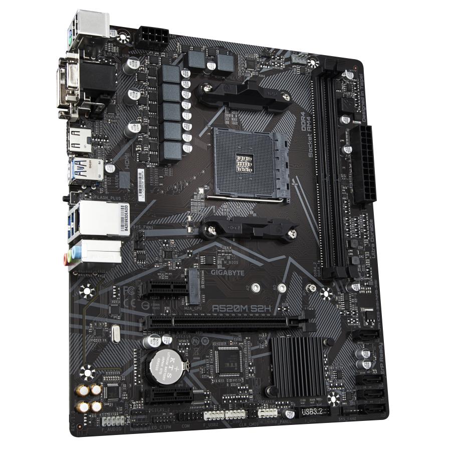 Gigabyte A520M S2H, mATX, AMD,AM4, a520, Ryzen 3 3rd Gen, 64GB, 2x DIMM DDR4, 5000 MHz, USB3.1, M.2 3 Gigabyte A520M S2H, mATX, AMD,AM4, a520, Ryzen 3 3rd Gen, 64GB, 2x DIMM DDR4, 5000 MHz, USB3.1, M.2 - Afbeelding 3