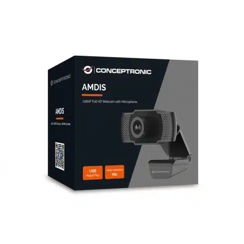 Conceptronic AMDIS01B AMDIS 1080P Full HD Webcam with Microphone, 2 MP, 1080p, 30 fps, H.264 4 Conceptronic AMDIS01B AMDIS 1080P Full HD Webcam with Microphone, 2 MP, 1080p, 30 fps, H.264 - Afbeelding 4