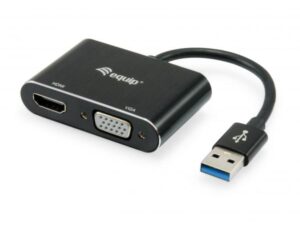 Equip 133386 USB 3.0 to HDMI/VGA (HD15) Adapter, 3.2 Gen 1, USB Type-A, HDMI output, 1920 x 1080p
