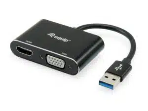 Equip 133386 USB 3.0 to HDMI/VGA (HD15) Adapter, 3.2 Gen 1, USB Type-A, HDMI output, 1920 x 1080p