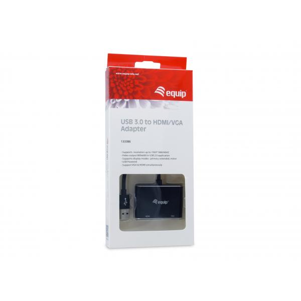 Equip 133386 USB 3.0 to HDMI/VGA (HD15) Adapter, 3.2 Gen 1, USB Type-A, HDMI output, 1920 x 1080p 5 Equip 133386 USB 3.0 to HDMI/VGA (HD15) Adapter, 3.2 Gen 1, USB Type-A, HDMI output, 1920 x 1080p - Afbeelding 5