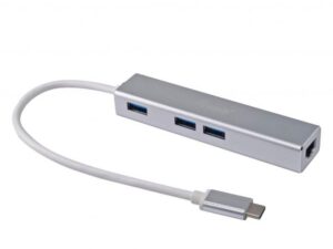 Equip 13348107101 USB-C to 3-port USB 3.0 Hubs with Gigabit adapter, USB 3.2 Gen 1, USB Type-A, WLAN
