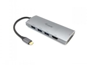 Equip 13348207101 USB-C 7 in 1 Multifunctional Adapter, USB 3.2 Gen 1 Type-C, 100 W, SD, 4K UHD