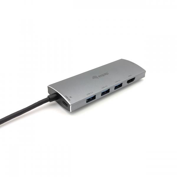 Equip 13348207101 USB-C 7 in 1 Multifunctional Adapter, USB 3.2 Gen 1 Type-C, 100 W, SD, 4K UHD 4 Equip 13348207101 USB-C 7 in 1 Multifunctional Adapter, USB 3.2 Gen 1 Type-C, 100 W, SD, 4K UHD - Afbeelding 4