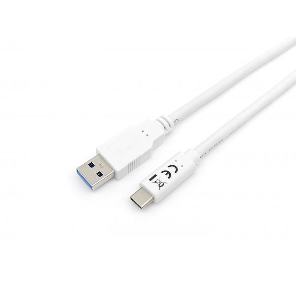 Equip 12836307101 USB 3.2 Gen 1 Type-C to A Cable, M/M, 1 m, USB A, USB C, USB 3.2 Gen 1, White 1 Equip 12836307101 USB 3.2 Gen 1 Type-C to A Cable, M/M, 1 m, USB A, USB C, USB 3.2 Gen 1, White