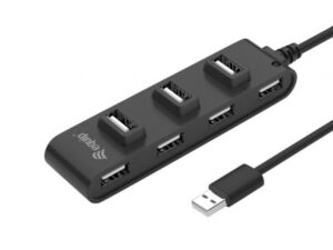 Equip 12895707101 7-Port USB 2.0 Hub, USB 2.0, USB 2.0, 480 Mbit/s, Black, CE, RoHS