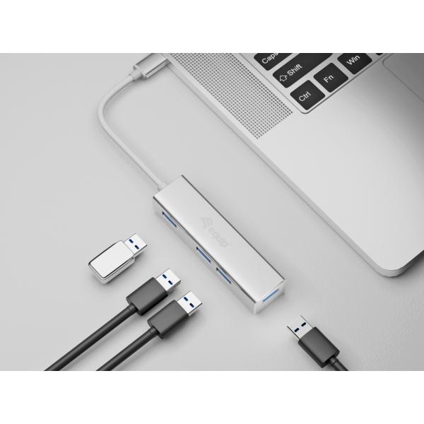 Equip 12895807101 USB-C to 4-port USB 3.0 Hubs, USB 3.2 Gen 1, USB Type-C, USB Type-A, 5000 Mbit/s 3 Equip 12895807101 USB-C to 4-port USB 3.0 Hubs, USB 3.2 Gen 1, USB Type-C, USB Type-A, 5000 Mbit/s - Afbeelding 3