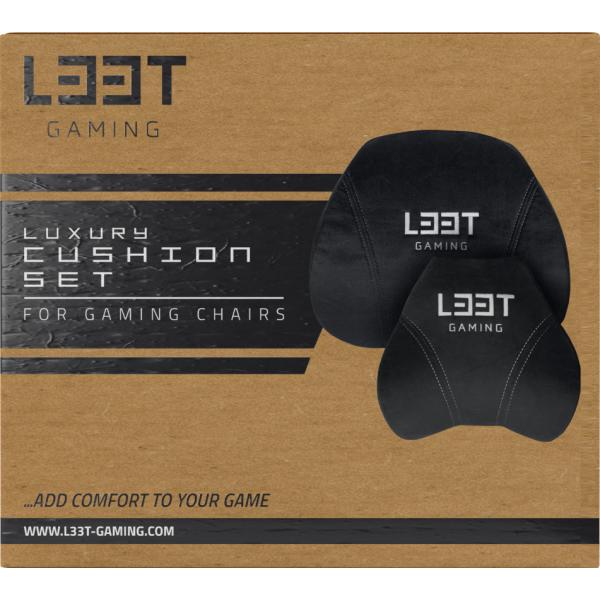 L33T Gaming 160382 Luxury Gaming Chair Cushion Set, Memory Foam, Velvet, Ultra-soft, Black 3 L33T Gaming 160382 Luxury Gaming Chair Cushion Set, Memory Foam, Velvet, Ultra-soft, Black - Afbeelding 3
