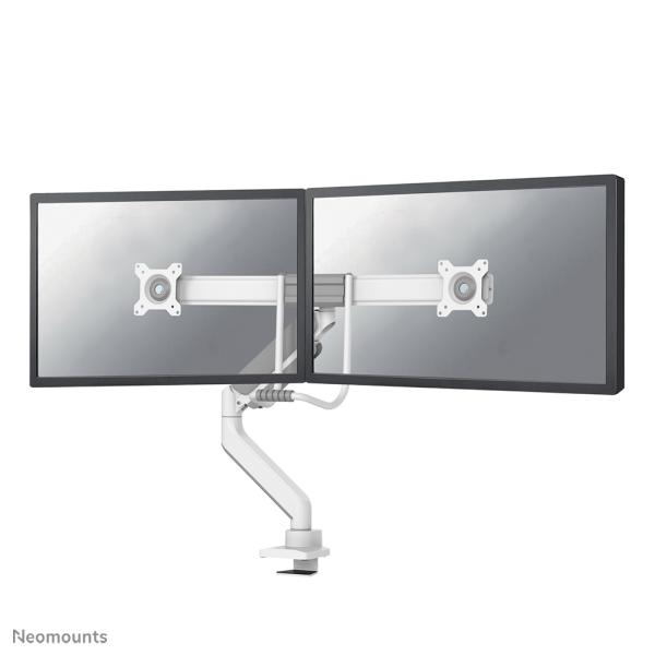 Neomounts DS75-450WH2 Full-Motion Screen Desk Mount, 2 screens, topfix clamp & grommet 1 Neomounts DS75-450WH2 Full-Motion Screen Desk Mount, 2 screens, topfix clamp & grommet