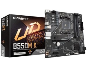 Gigabyte B550M K, AMD AM4, B550, DDR4, Dual PCIe 4.0/3.0 M.2, 1 Gbe LAN, USB 3.2 Gen 1