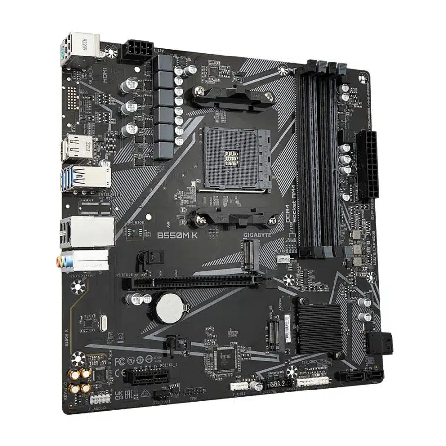 Gigabyte B550M K, AMD AM4, B550, DDR4, Dual PCIe 4.0/3.0 M.2, 1 Gbe LAN, USB 3.2 Gen 1 3 Gigabyte B550M K, AMD AM4, B550, DDR4, Dual PCIe 4.0/3.0 M.2, 1 Gbe LAN, USB 3.2 Gen 1 - Afbeelding 3