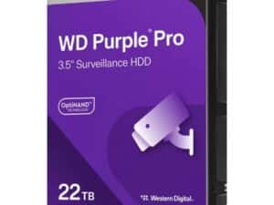 Western Digital WD221PURP Purple PRO Surveillance HDD, 22 TB, 3.5", SATA3, 512MB