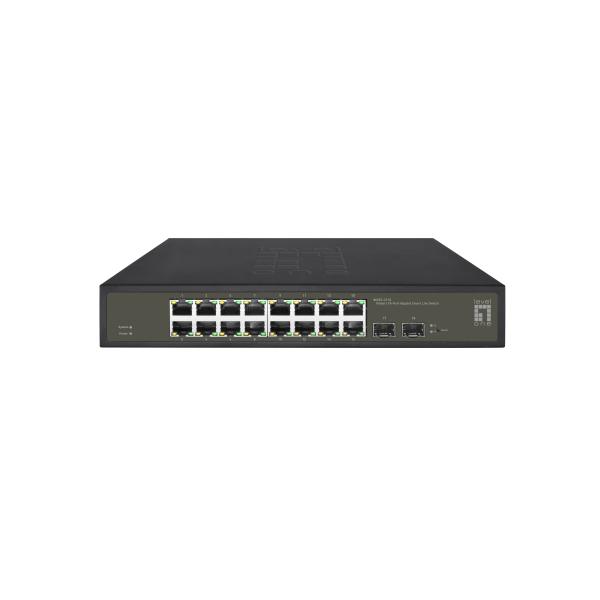 LevelOne GES-2118 Hilbert 18-Port Gigabit Smart Lite Switch, 16x Gigabit RJ45, 2x SFP, Managed, L2 1 LevelOne GES-2118 Hilbert 18-Port Gigabit Smart Lite Switch, 16x Gigabit RJ45, 2x SFP, Managed, L2