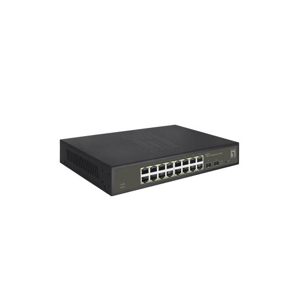 LevelOne GES-2118 Hilbert 18-Port Gigabit Smart Lite Switch, 16x Gigabit RJ45, 2x SFP, Managed, L2 4 LevelOne GES-2118 Hilbert 18-Port Gigabit Smart Lite Switch, 16x Gigabit RJ45, 2x SFP, Managed, L2 - Afbeelding 4
