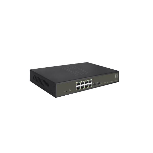 LevelOne GES-2110P Hilbert 10-Port Gigabit PoE Smart Lite Switch, 8x PoE 130W, 2x SFP, Managed, L2 4 LevelOne GES-2110P Hilbert 10-Port Gigabit PoE Smart Lite Switch, 8x PoE 130W, 2x SFP, Managed, L2 - Afbeelding 4