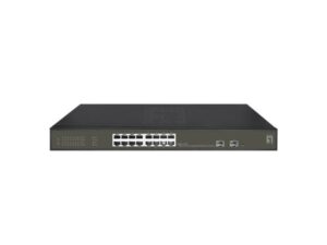LevelOne GES-2118P Hilbert 18-Port Gigabit PoE Smart Lite Switch, 16x PoE 230W, 2x SFP, Managed, L2
