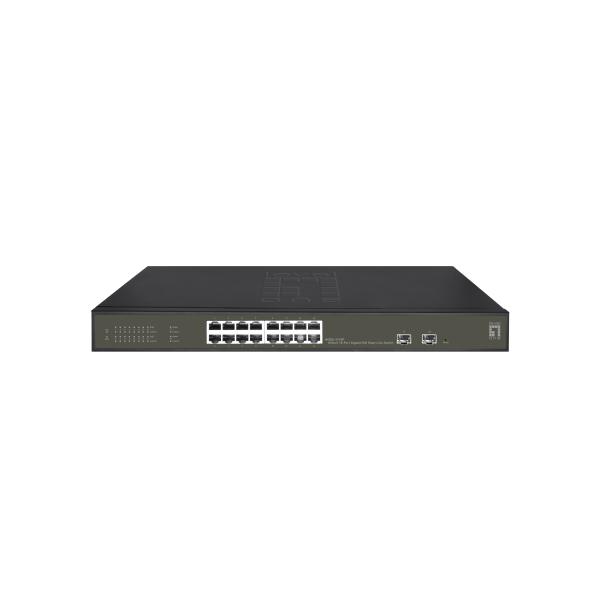LevelOne GES-2118P Hilbert 18-Port Gigabit PoE Smart Lite Switch, 16x PoE 230W, 2x SFP, Managed, L2 1 LevelOne GES-2118P Hilbert 18-Port Gigabit PoE Smart Lite Switch, 16x PoE 230W, 2x SFP, Managed, L2